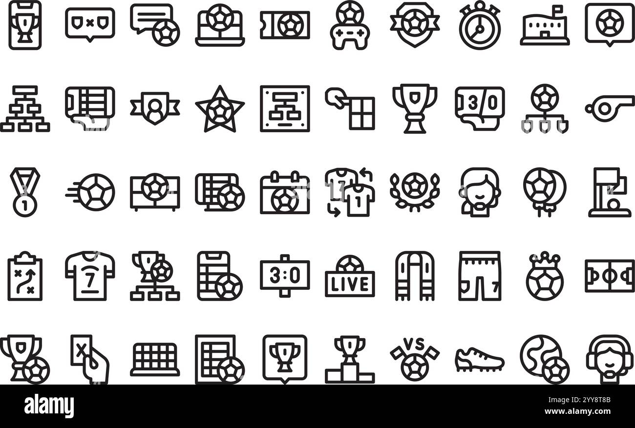 Hochwertige Sammlung von Vektorsymbolen mit editierbarer Kontur. Ideal für professionelle und kreative Projekte. Stock Vektor