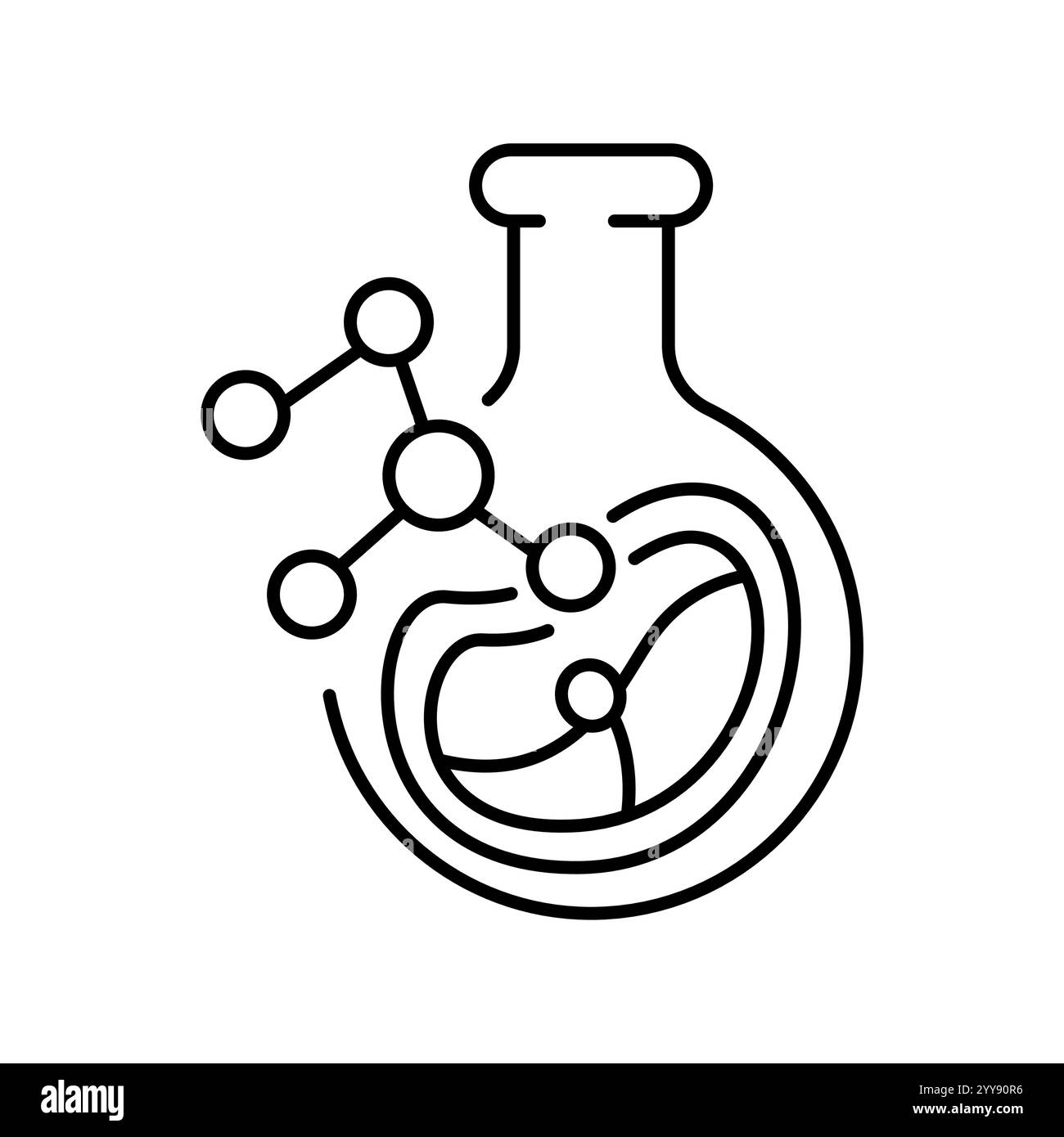 Symbol für künstliches Fleisch mit schwarzer Linie. Vektorisoliertes Element. Bearbeitbare Kontur. Stock Vektor