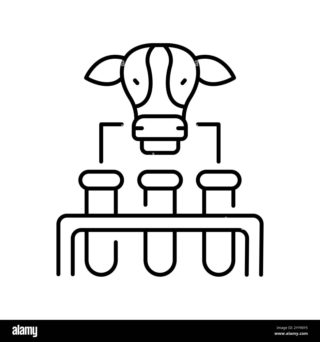Symbol für zelluläre Landwirtschaft mit schwarzer Linie. Vektorisoliertes Element. Bearbeitbare Kontur. Stock Vektor