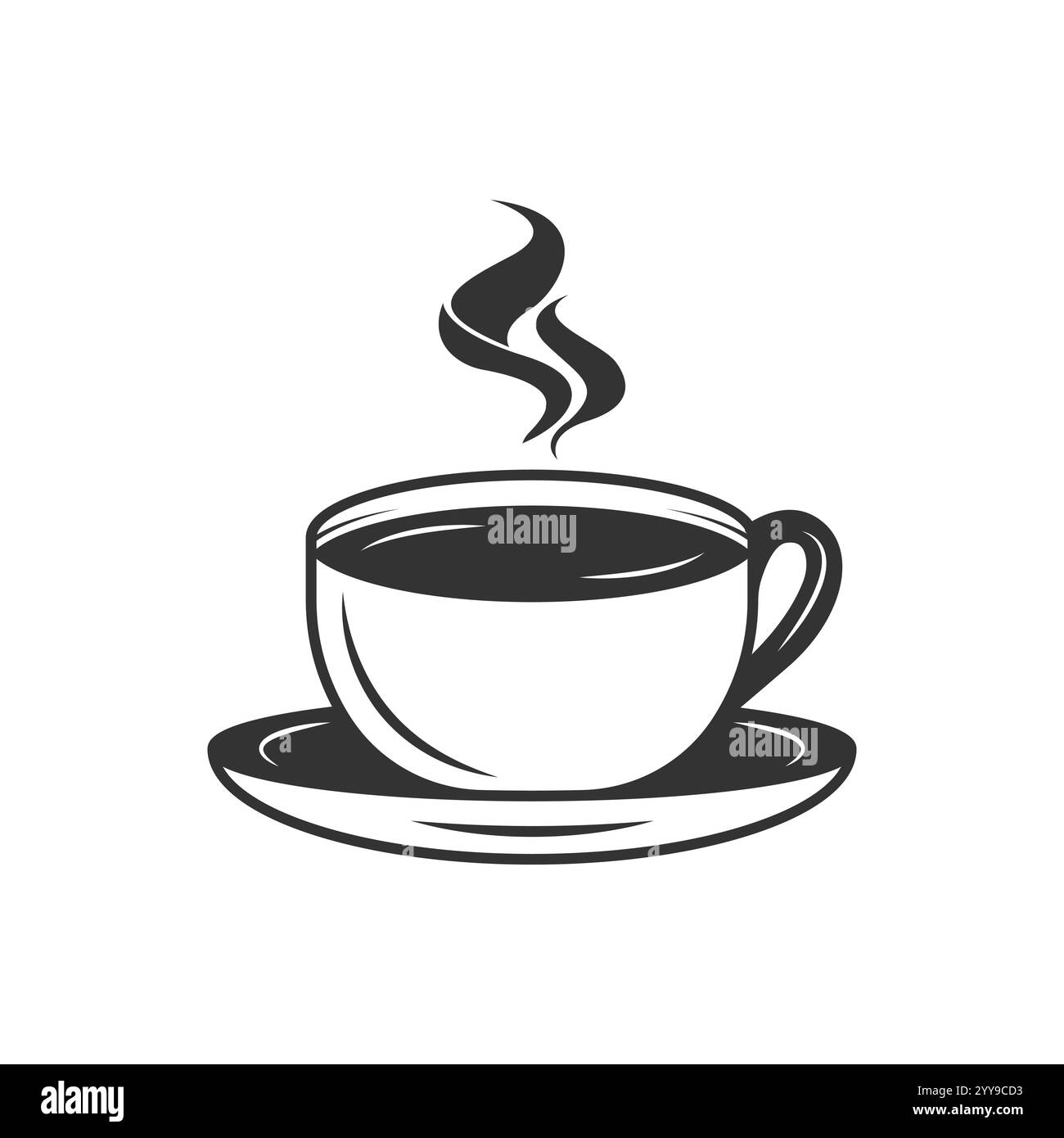 Kaffeetasse Symbol, Teetasse Logo, Symbole Vektor Illustration Silhouette Bildvorlage Stock Vektor