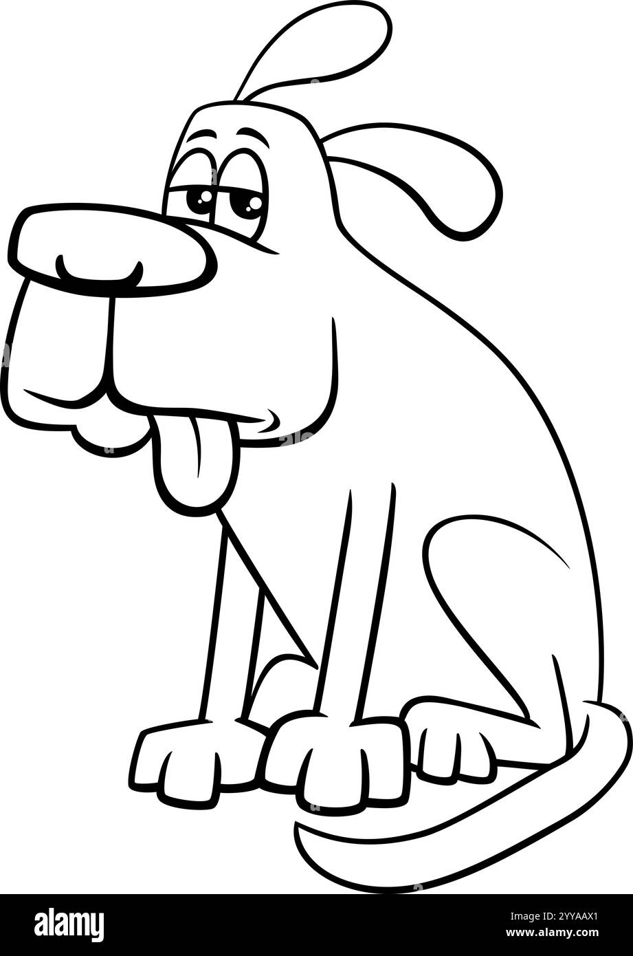 Zeichentrickillustration einer lustigen Hundetierfigur Stock Vektor