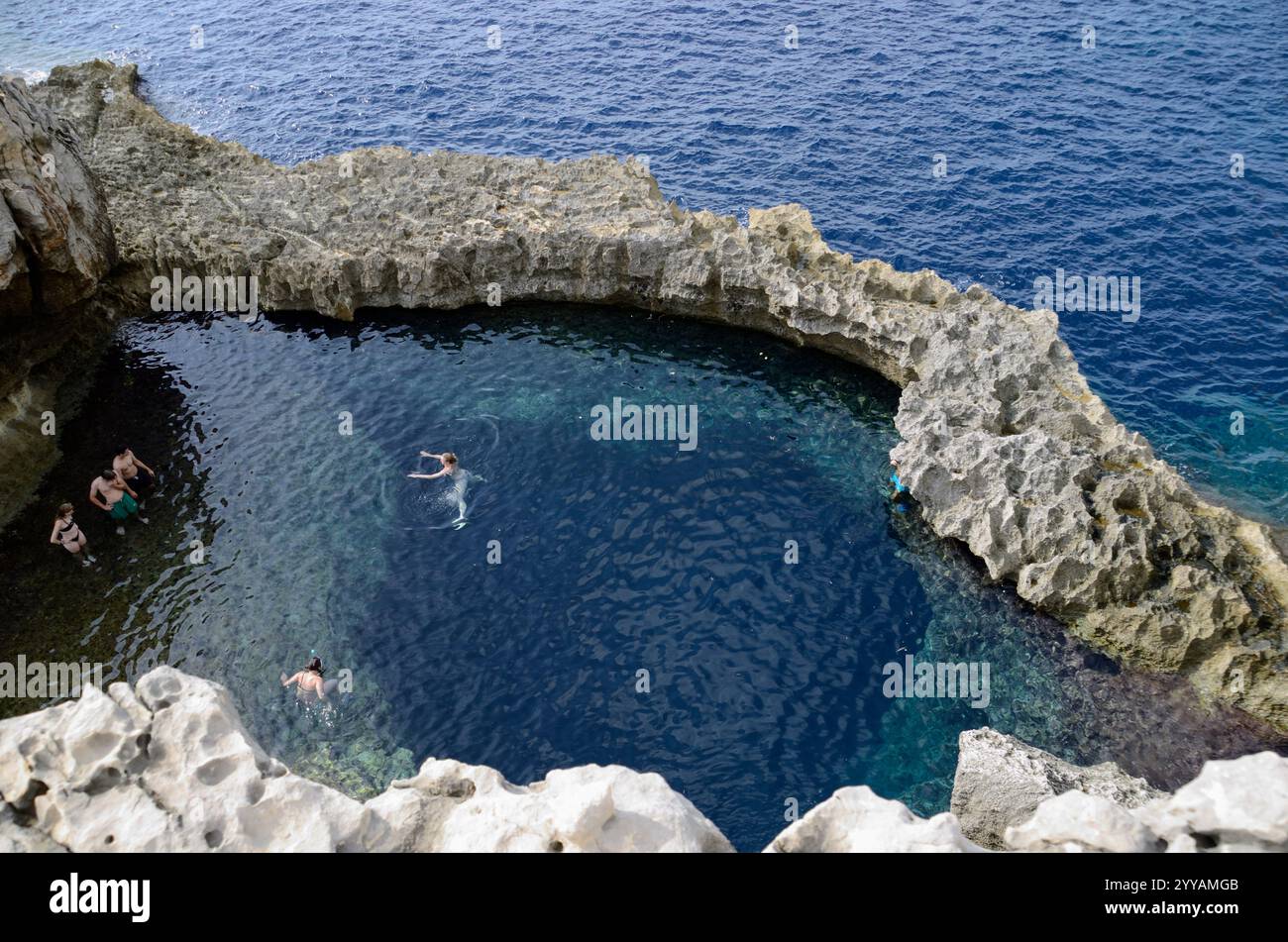 Blue Hole Dive Site, San Lawrenz, Gozo, Malta, Europa Stockfoto
