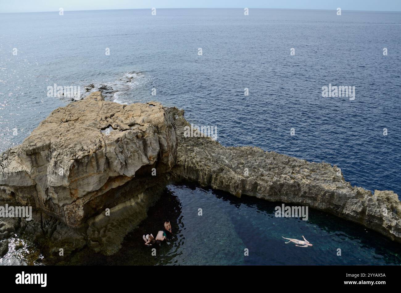 Blue Hole Dive Site, San Lawrenz, Gozo, Malta, Europa Stockfoto