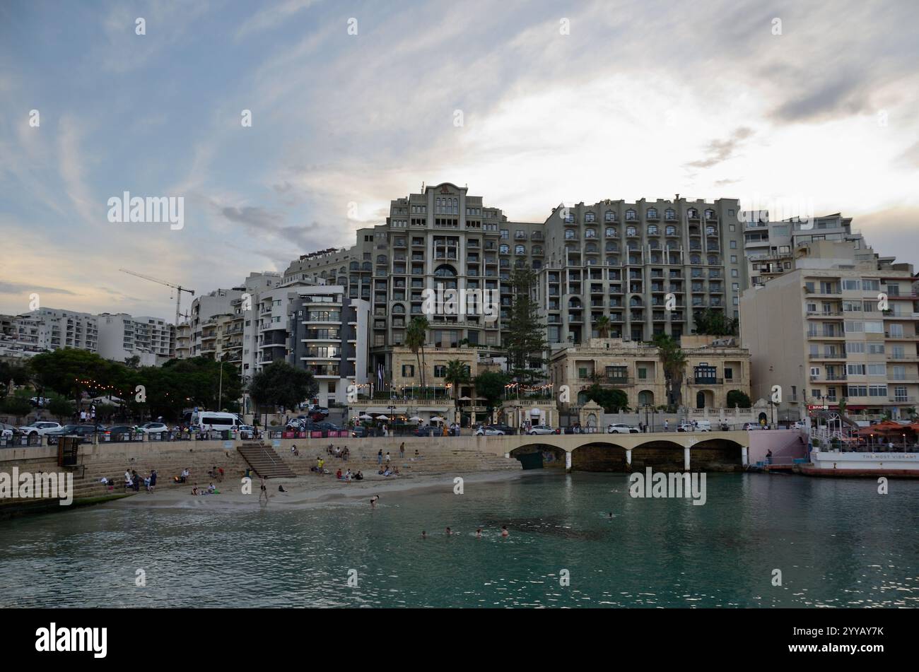Balluta Bay, Main Street, Saint Julian, Malta, Europa Stockfoto