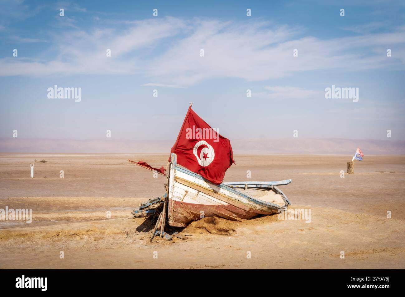 See Zarzis in Südtunesien trockener See Stockfoto