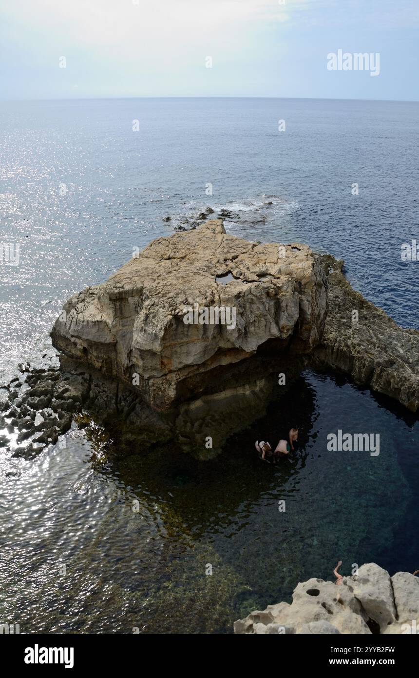 Blue Hole Dive Site, San Lawrenz, Gozo, Malta, Europa Stockfoto