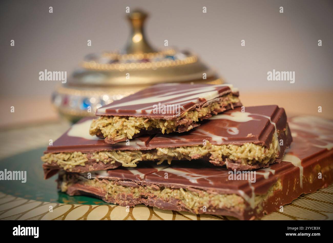 Handgemachte Dubai Schokolade Stockfoto