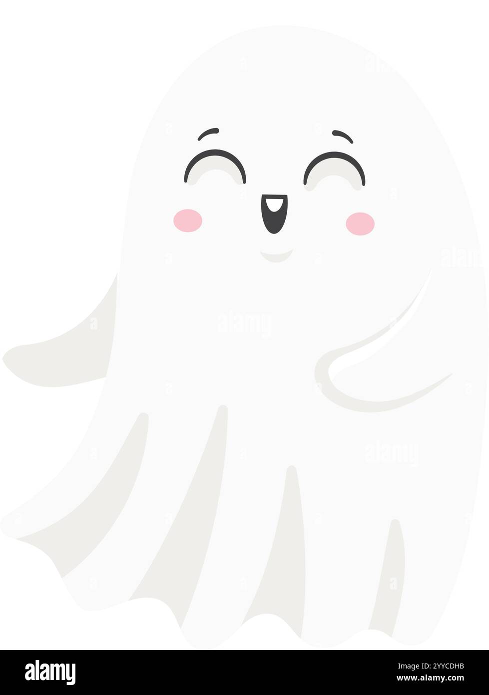 Bezaubernde Zeichentrickgespenster, die fröhlich schweben, versprühen Glück, ideal für Halloween-Partyeinladungen, festliche Dekorationen und verspielte gruselige Designs Stock Vektor