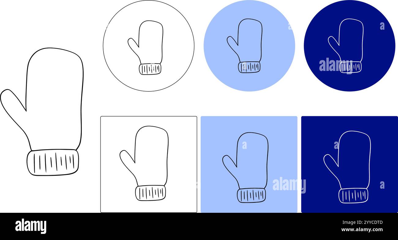 Winter Fäustling grafische Linie Vektor-Logo-Illustration für Web, App, Infografik usw. Stock Vektor