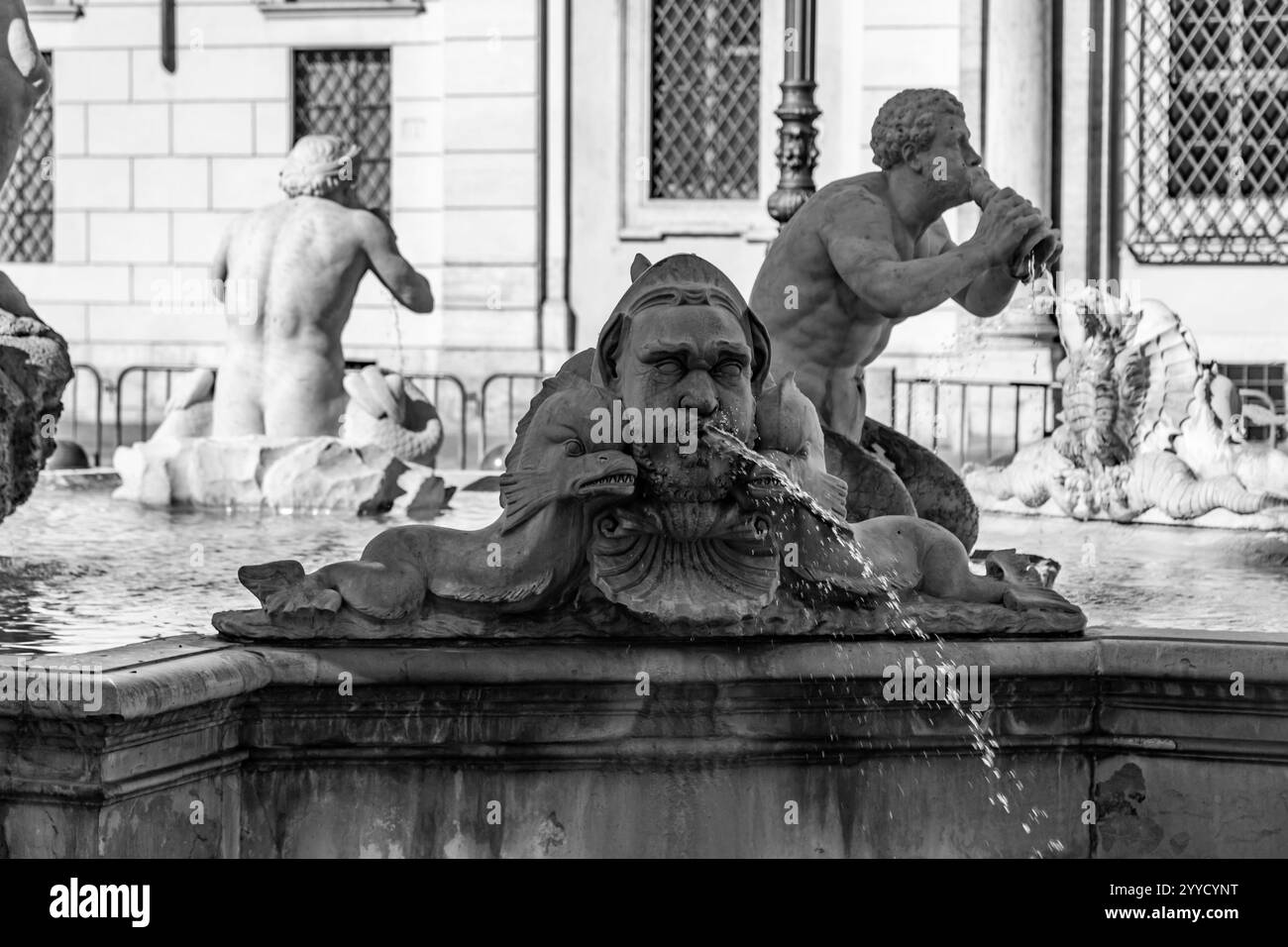 Rom, Italien - 5. April 2019: Die Piazza Navona ist ein öffentlicher Platz in Rom, der auf dem Domitian-Stadion in Form eines offenen Raumes des Stadions errichtet wurde Stockfoto