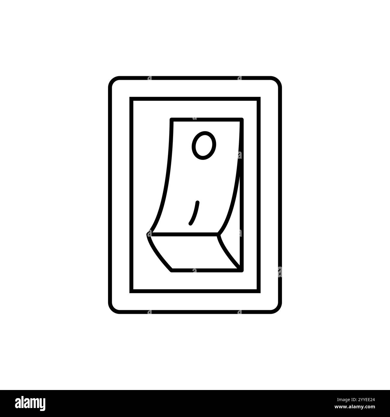 Symbol für elektrische Schalterleitung. Lineares Schild für mobiles Konzept und Webdesign ausschalten. Deaktivieren Sie die Position des Vektorsymbols für die Kontur. Symbol, Logo Stock Vektor