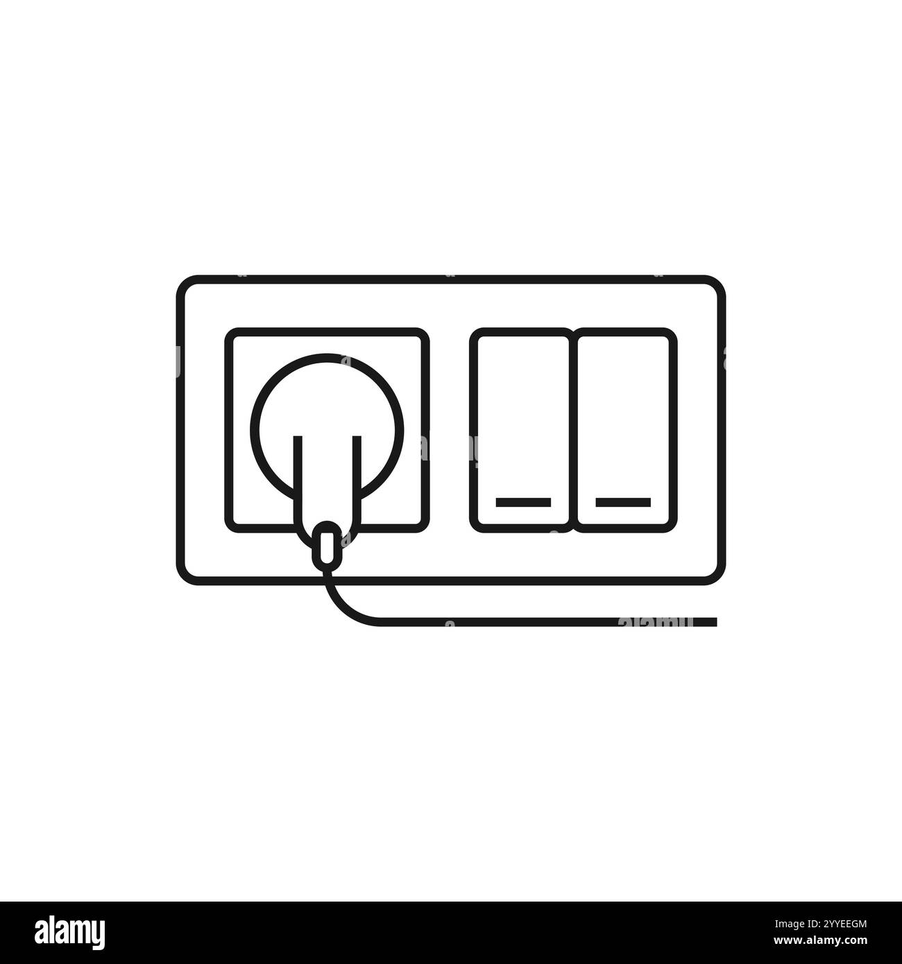 Lichtschalter und Steckdose Symbol Vektor Stock Vektor