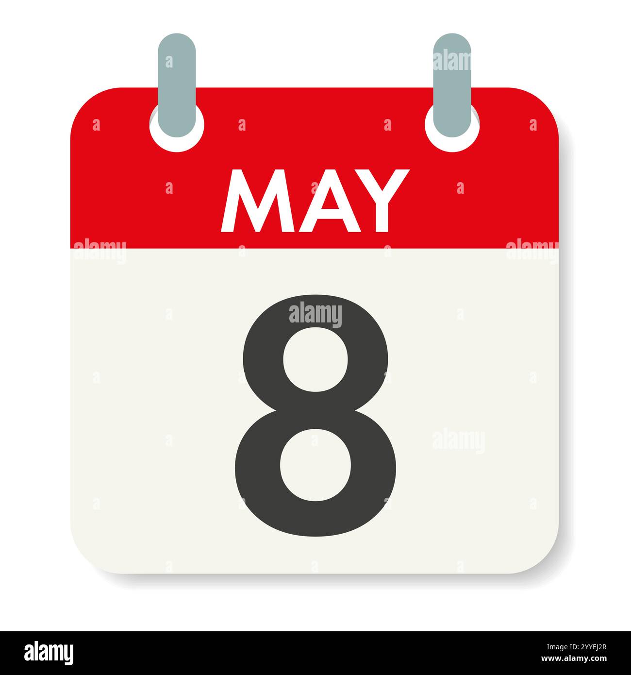 Tag Des Sieges Des Zweiten Weltkriegs. Kalenderblatt. Feiertagsdatum. Vektorillustration isoliert auf weiß Stock Vektor