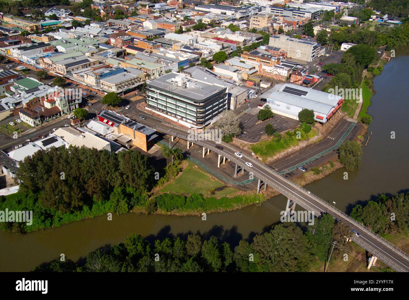 Luftpanorama von Lismore Northern Rivers New South Wales Australien Stockfoto