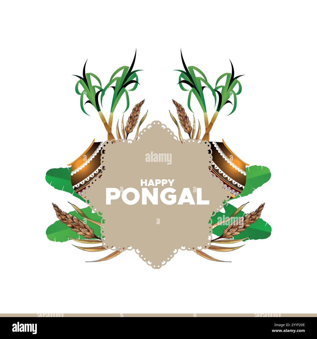 Happy Pongal, indische Festivals Makar Sankranti, Lohri, Pongal und Bohag Bihu editierbare Vektorillustration Social Media Posts und Banner Stock Vektor