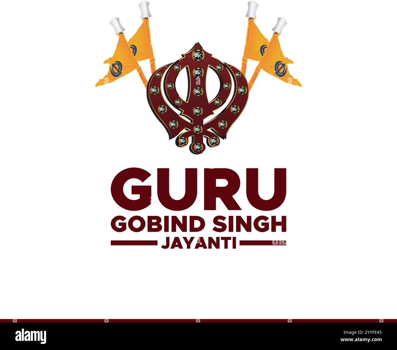 Vektor-Illustration von Guru Gobind Singh Jayanti (Geburtstag), Sikh Festival und Feier Stock Vektor