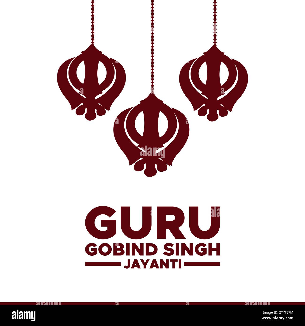 Vektor-Illustration von Guru Gobind Singh Jayanti (Geburtstag), Sikh Festival und Feier Stock Vektor