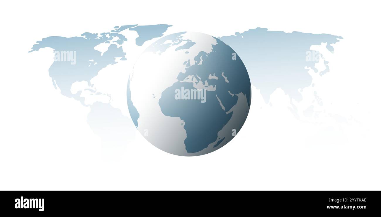 Design-Layout für Earth Globe und World Map – Global Business, Technology, Globalization Concept, Multi Purpose Vector Template – Clipart isoliert auf Whit Stock Vektor