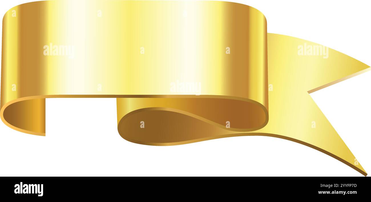Goldenes Band mit Kopierraum schafft ein festliches und feierliches Designelement, perfekt um einen Hauch von Eleganz und Raffinesse zu verleihen Stock Vektor