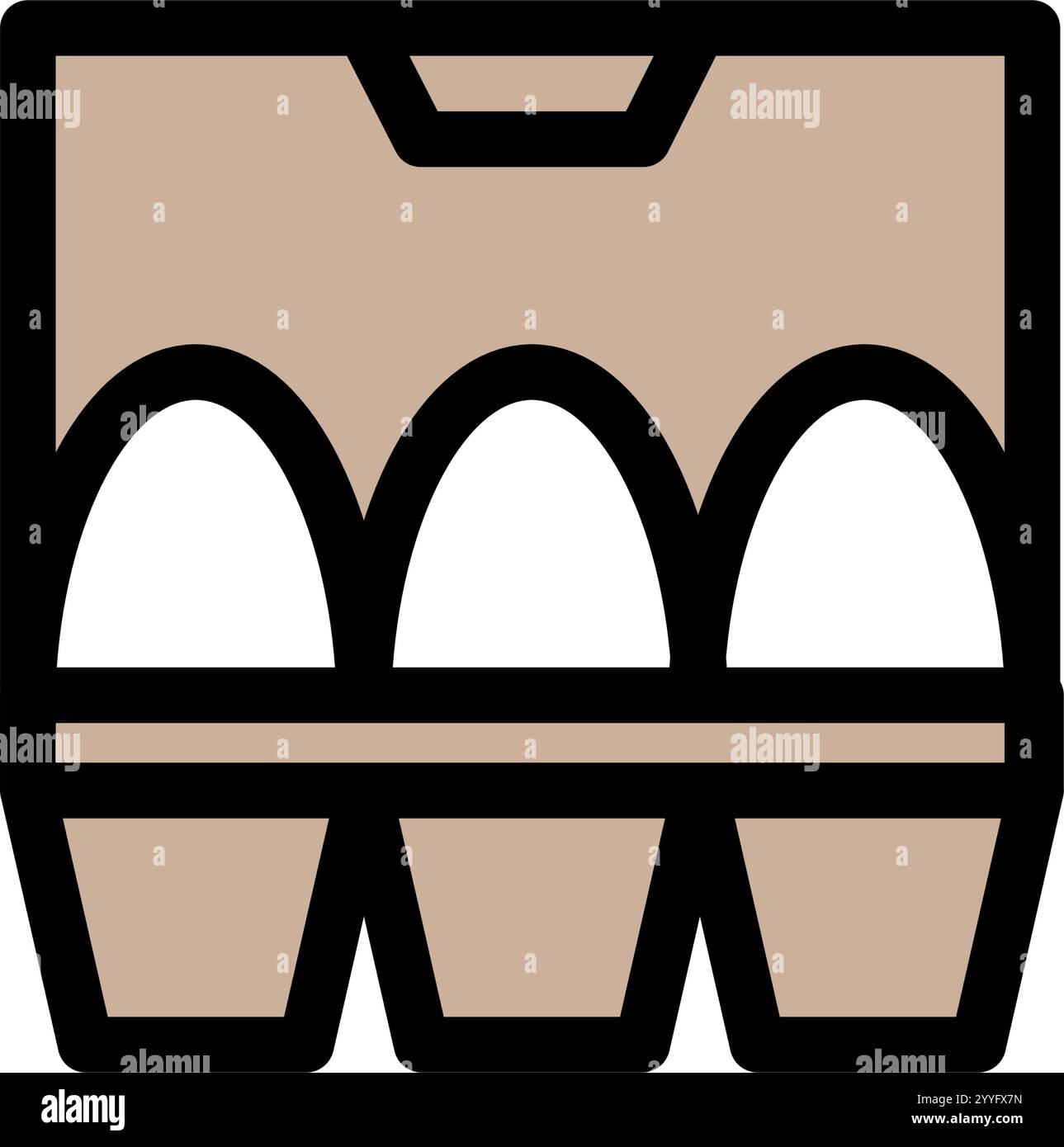 Symbol Eier in einem Paket - Symbol für ökologische Landwirtschaft. Stock Vektor