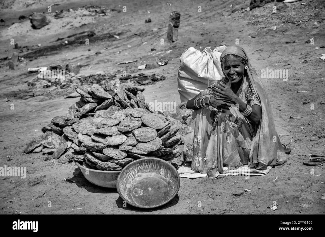 Devotees campen um den Tempel auf der Ramdevra Messe, Rajasthan, Indien, September 2015 Stockfoto