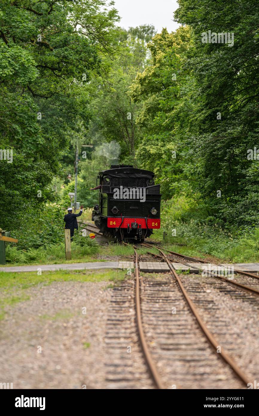 Vintage-Dampflokomotive rückwärts Stockfoto