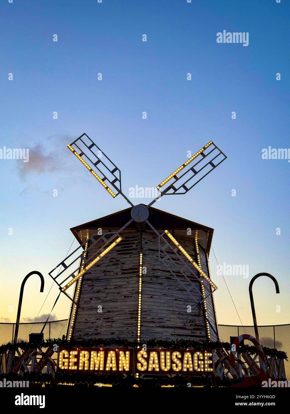 Wintermarkt in Blackpool Stockfoto