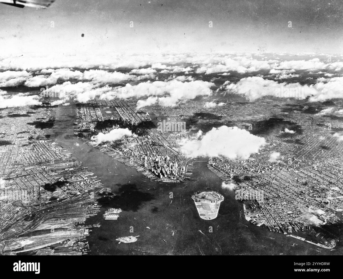 Luftaufnahme von New York City, um 1921 Stockfoto