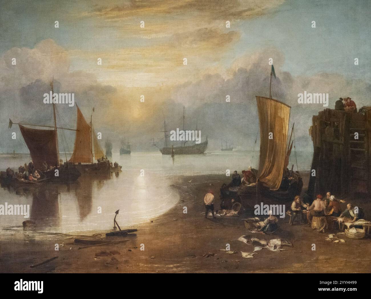 JMW Turner, Sonnenaufgang durch Dampf; vor 1807 Öl auf Leinwand; JMW Turner Gemälde; britischer Maler der Romantik aus dem 19. Jahrhundert Stockfoto