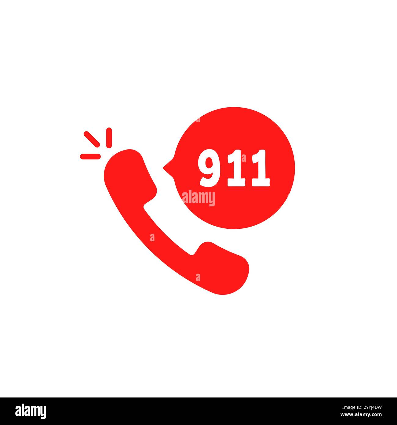 Roter dringender Anruf mit Mobilteil wie 911 Stock Vektor