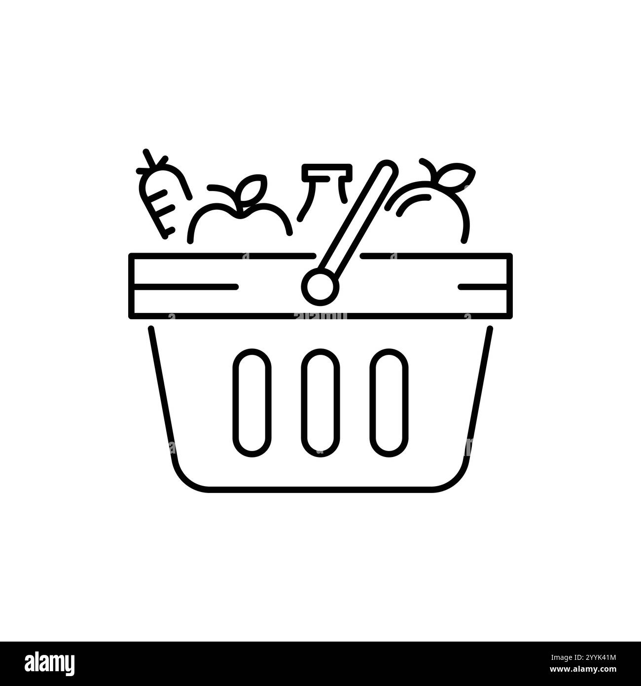 Warenkorb Vektor-Illustration. Shopping und E-Commerce Glyph-Symbol. Stock Vektor
