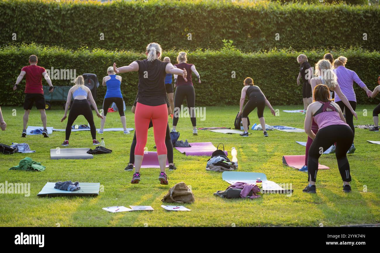 Fitness im park Stockfoto