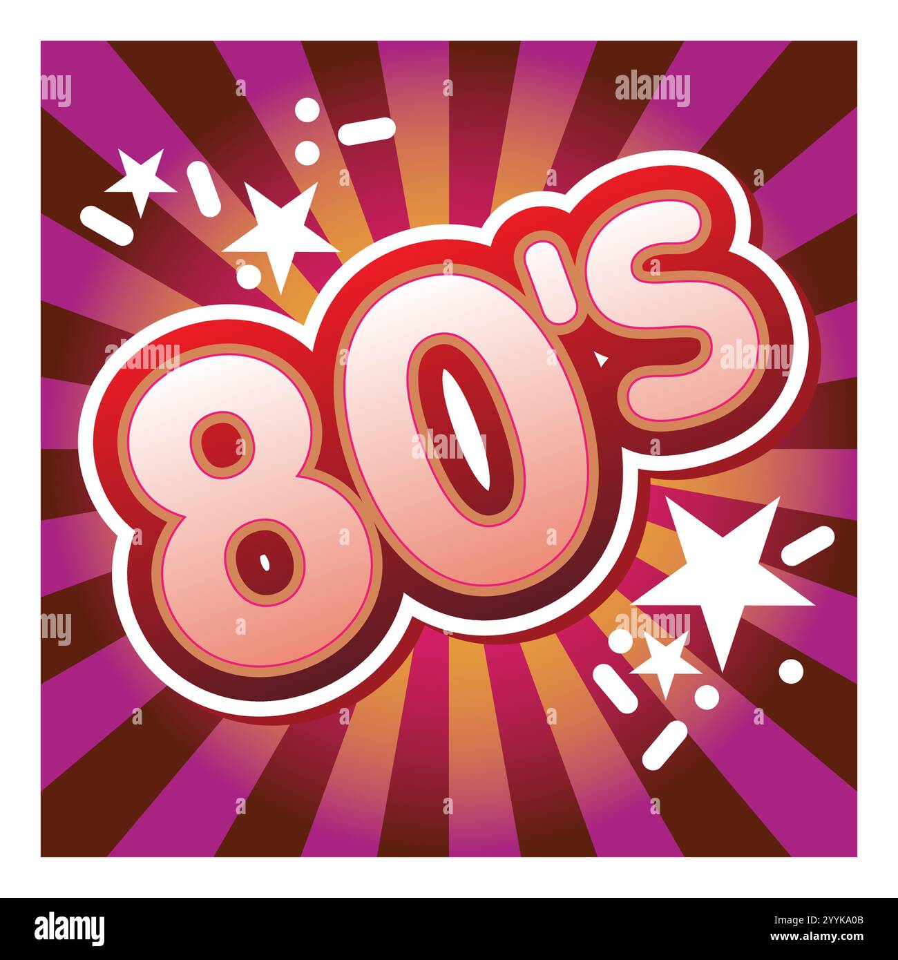 Piktogramm aus den 80er Jahren auf einer Disc-Abdeckung Stock Vektor