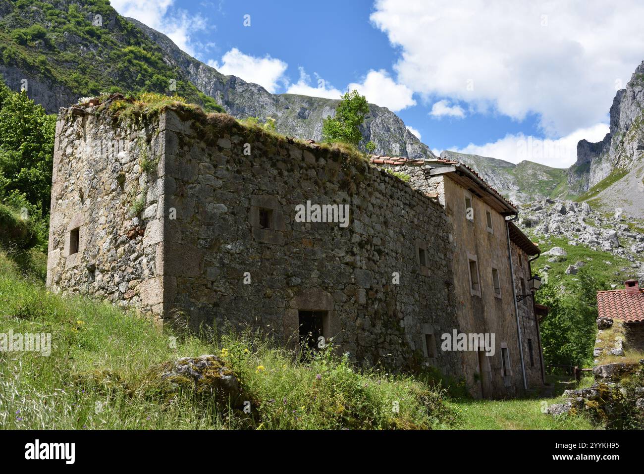 Bulnes, ein kleiner Vilage im Picos de Europa, Spanien Stockfoto
