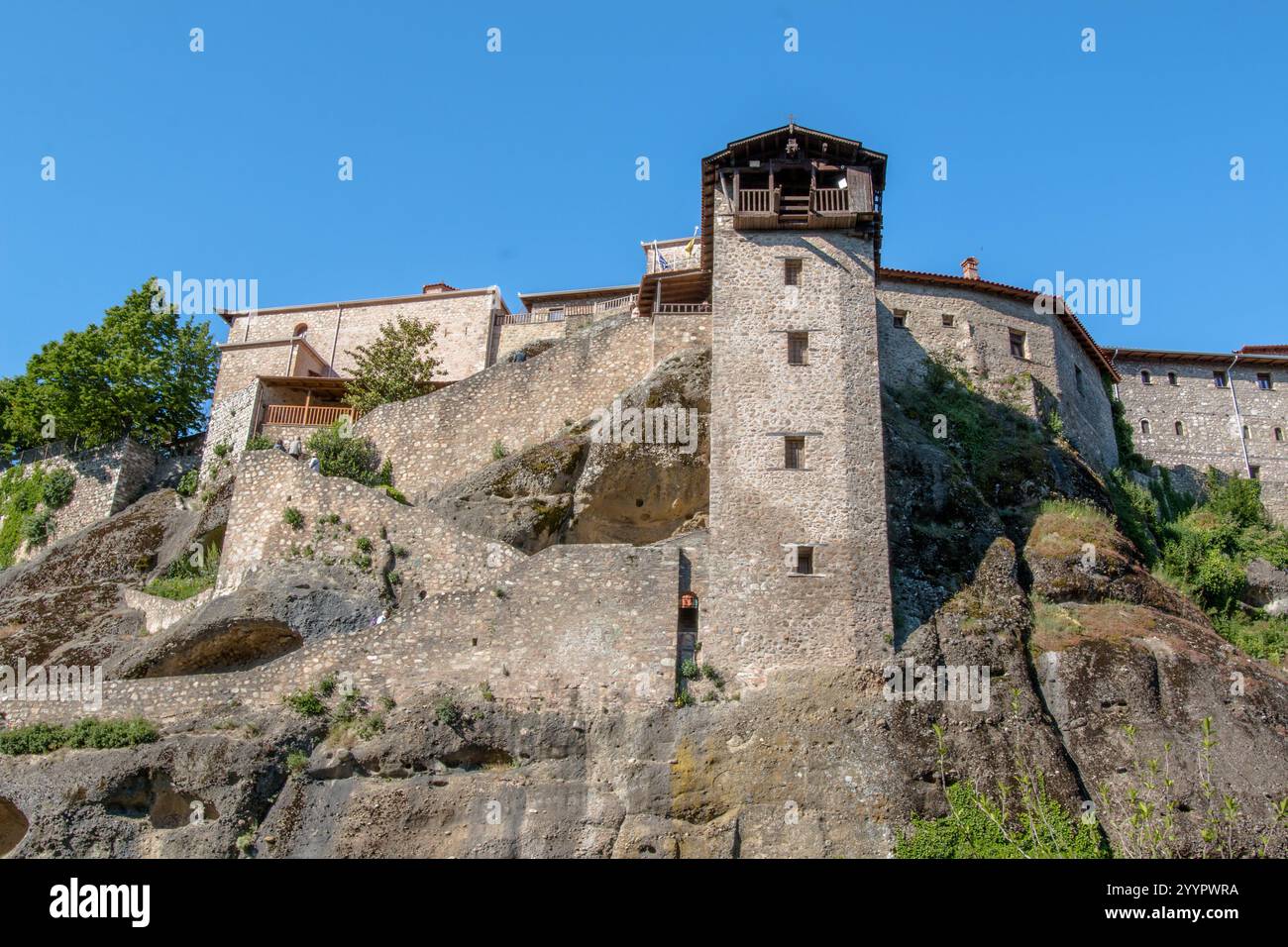 Blick auf die Meteora-Klöster in Griechenland Stockfoto