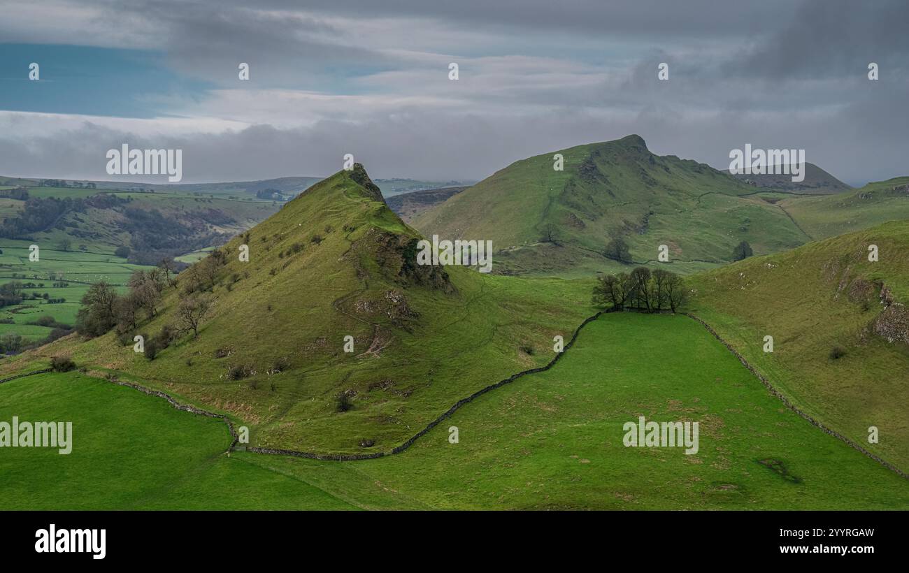 Parkhaus Hügel und Chrom Hill, Peak District Stockfoto