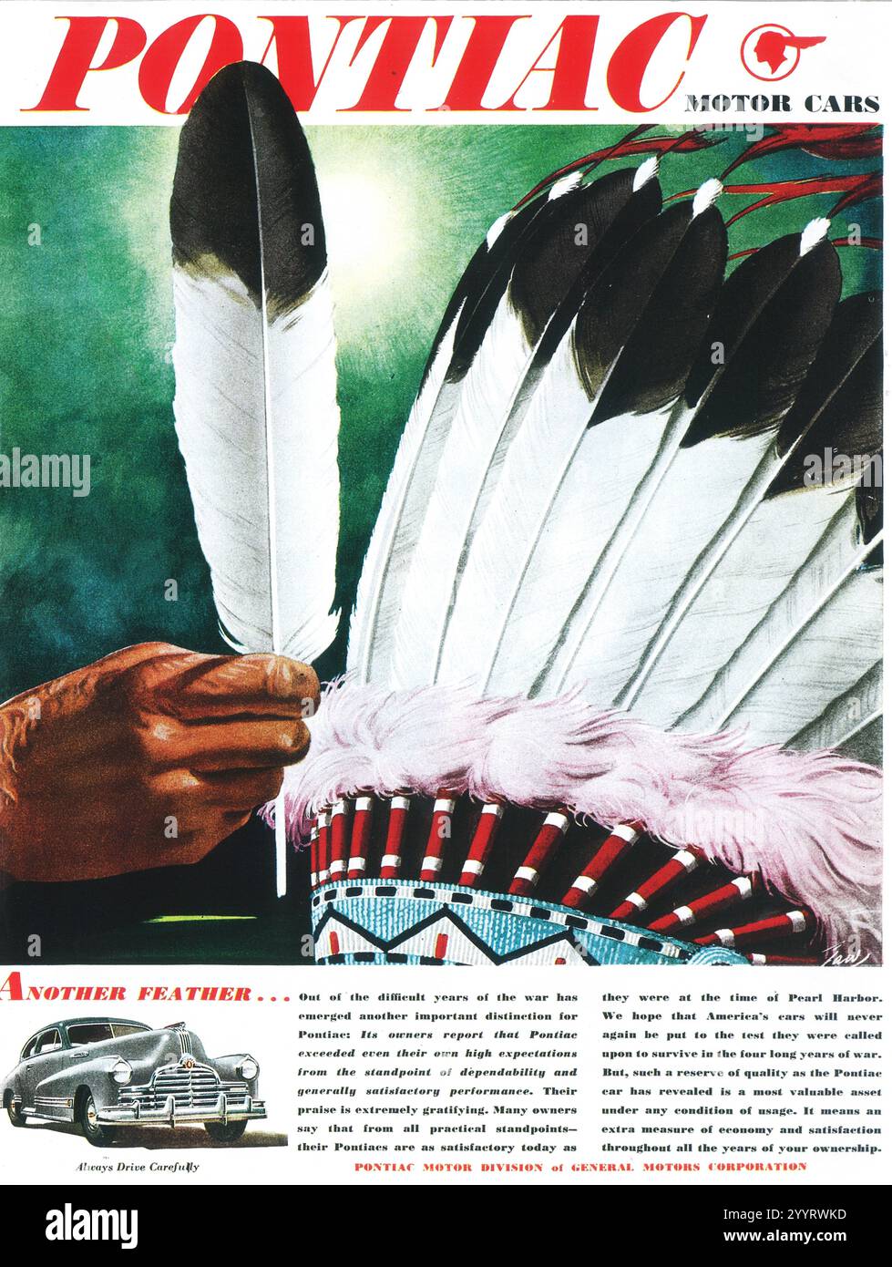 1946 Pontiac Ad - eine weitere Feder Stockfoto