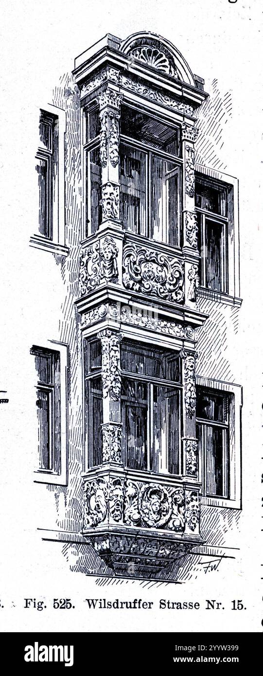 Dresden, Wilsdruffer Straße Nr. 15, Erker. Stockfoto