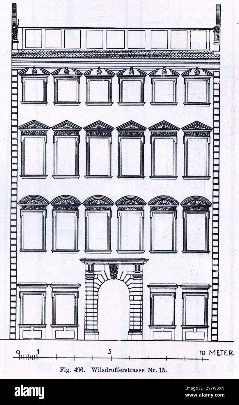 Dresden, Wilsdruffer Straße Nr. 15, Fassade (ganz). Stockfoto