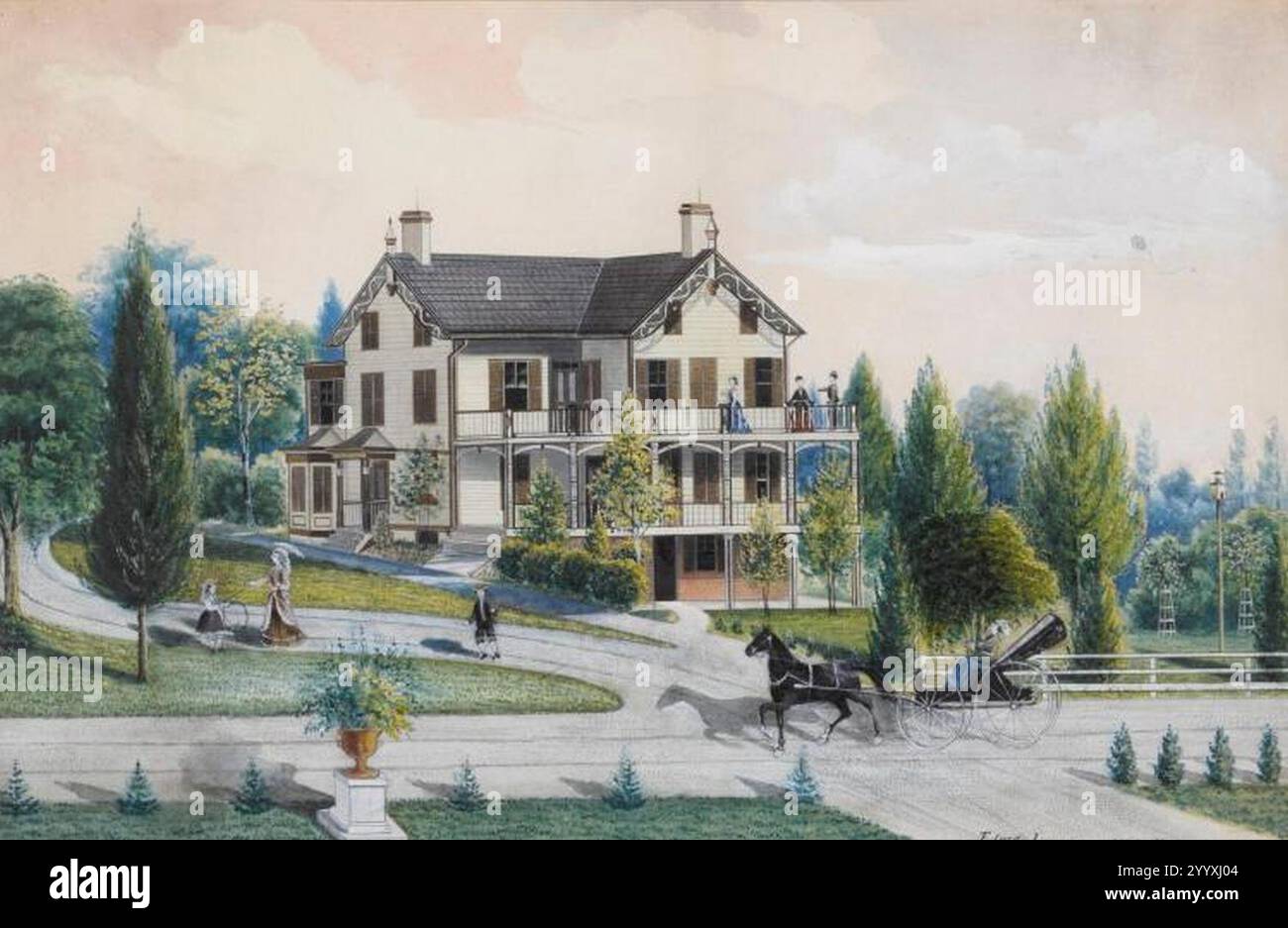 Edward lange – Dies ist eine Darstellung des Sturtevant-Hauses in Nyack, New York. Stockfoto