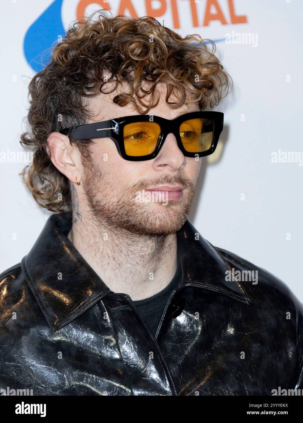 7. Dezember 2024, London, England, Großbritannien - Tom Grennan besucht Capital's Jingle Bell Ball 2024, O2 Arena mit Barclaycard Stockfoto