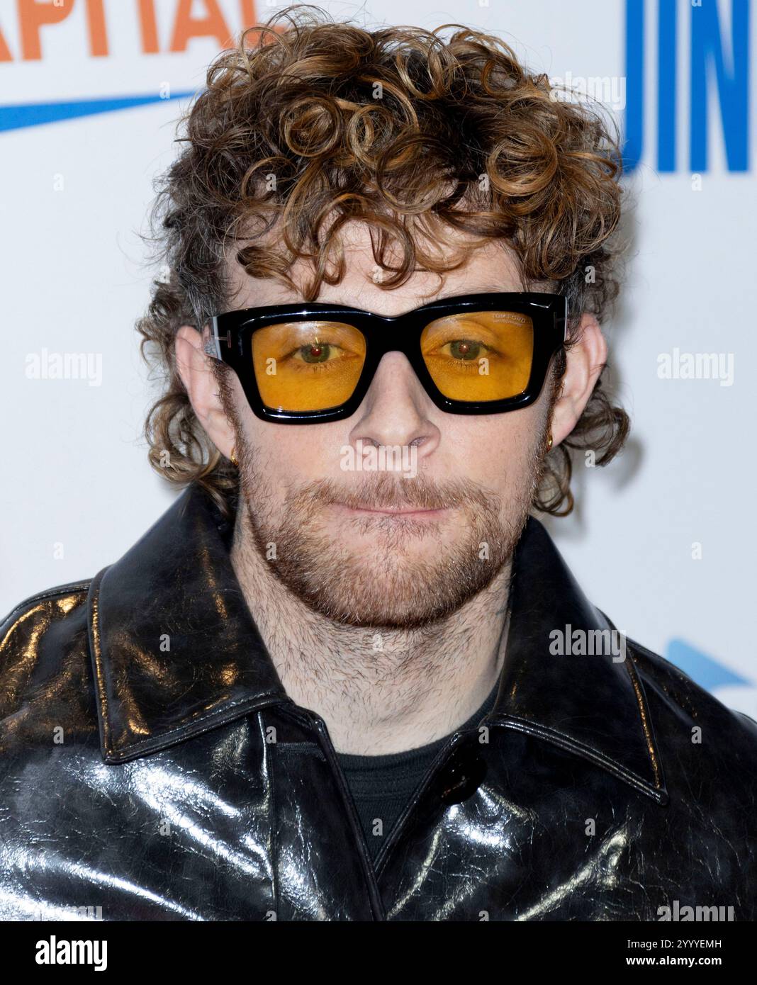 7. Dezember 2024, London, England, Großbritannien - Tom Grennan besucht Capital's Jingle Bell Ball 2024, O2 Arena mit Barclaycard Stockfoto