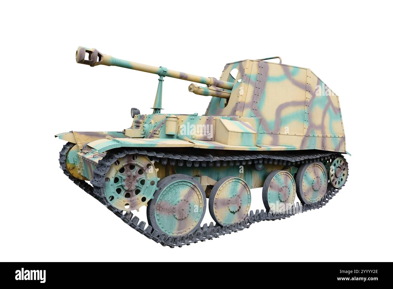 Selbstfahrende Waffe 'Murder III' (Marder III Ausf. M), Ausgabe 1943, Tschechoslowakei/Deutschland. Isoliert auf weißem Hintergrund Stockfoto
