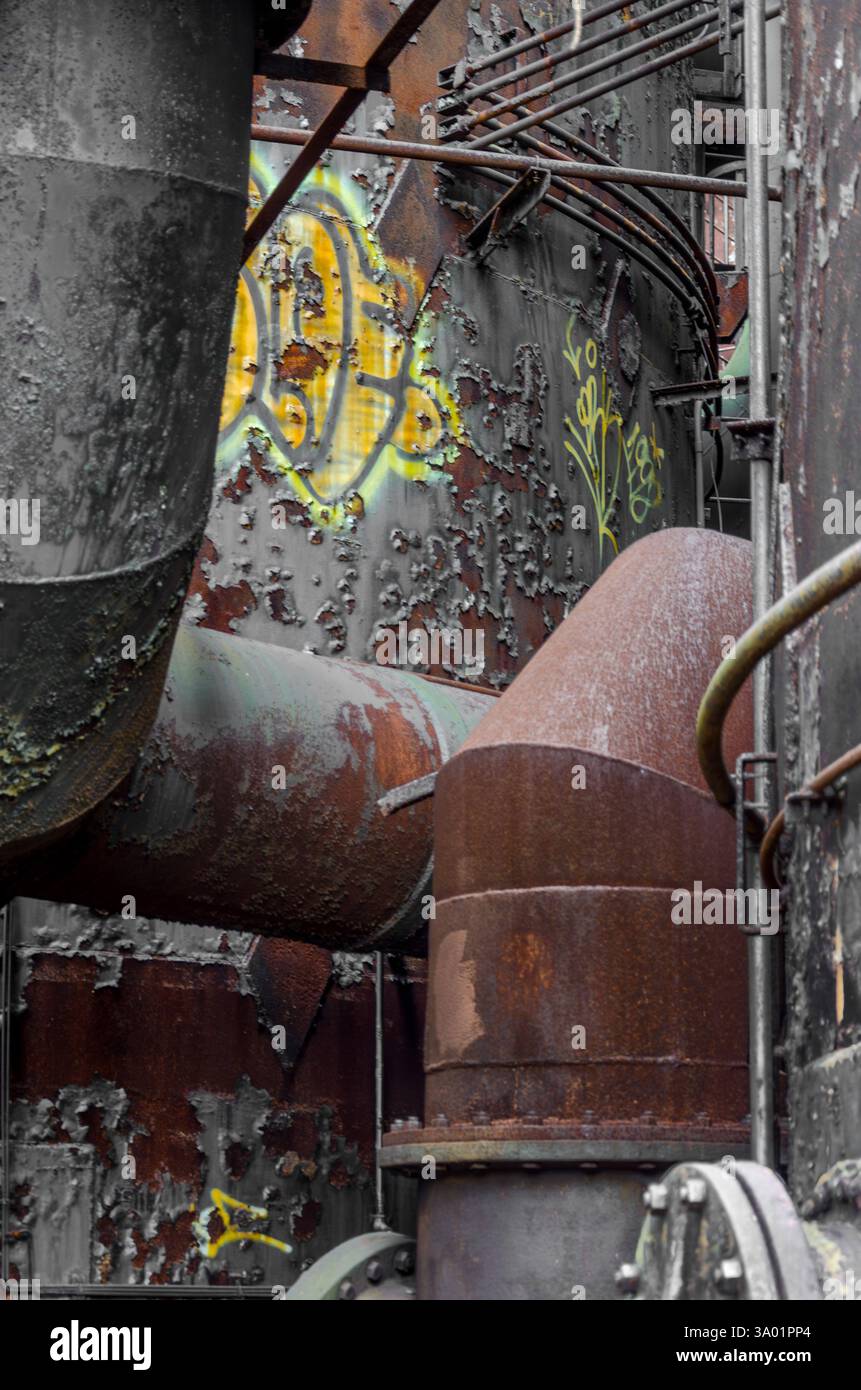 Der stillgelegte, verlassene und abgerissene Carrie Furnace in Rankin, PA Stockfoto