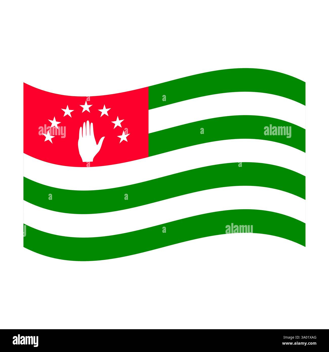 Lebendige rote und grüne Flagge Abchasien, kulturelles Symbol in fettem Design Stock Vektor