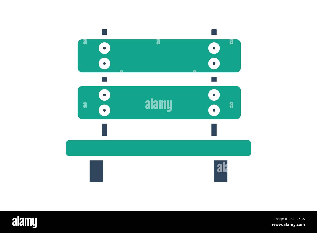 Symbol „Bank“. Symbolstil durchgehend. Symbol für Möbel. Vektorillustration für Möbelelemente Stock Vektor
