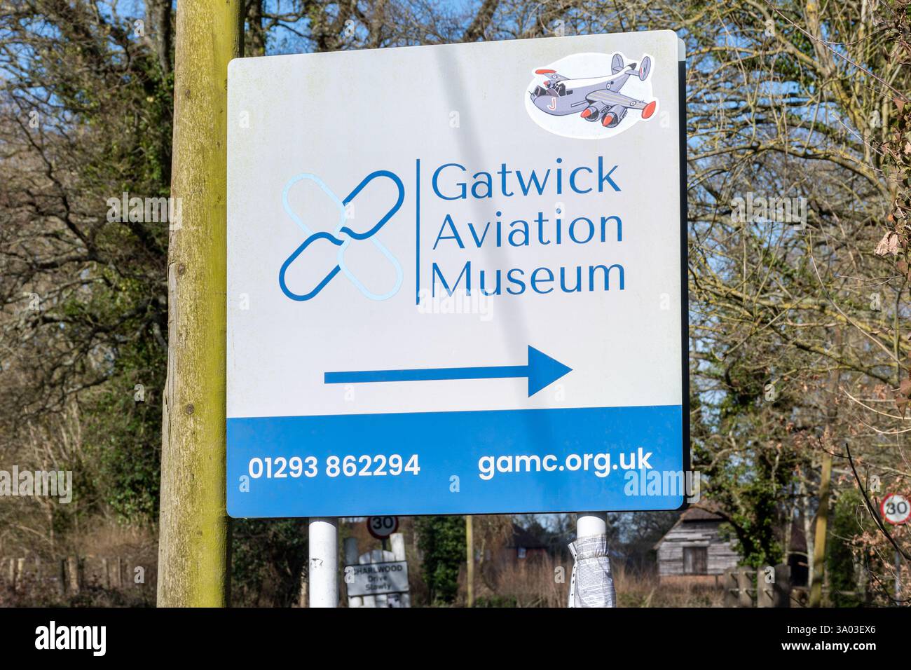 Gatwick Aviation Museum, eine Besucherattraktion in Charlwood Village, Surrey, England, Großbritannien Stockfoto