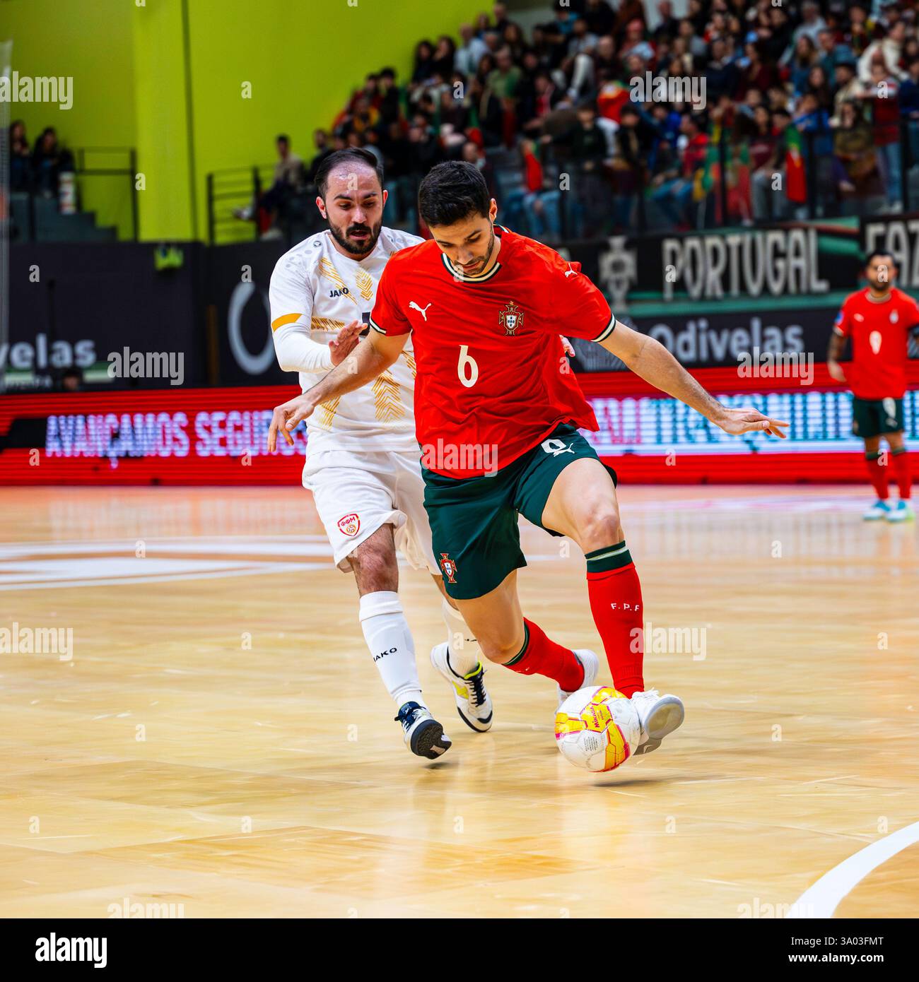 Februar, lissabon, Portugal - UEFA Futsal EURO 2026 Portugal gegen Macedónia do Norte Stockfoto