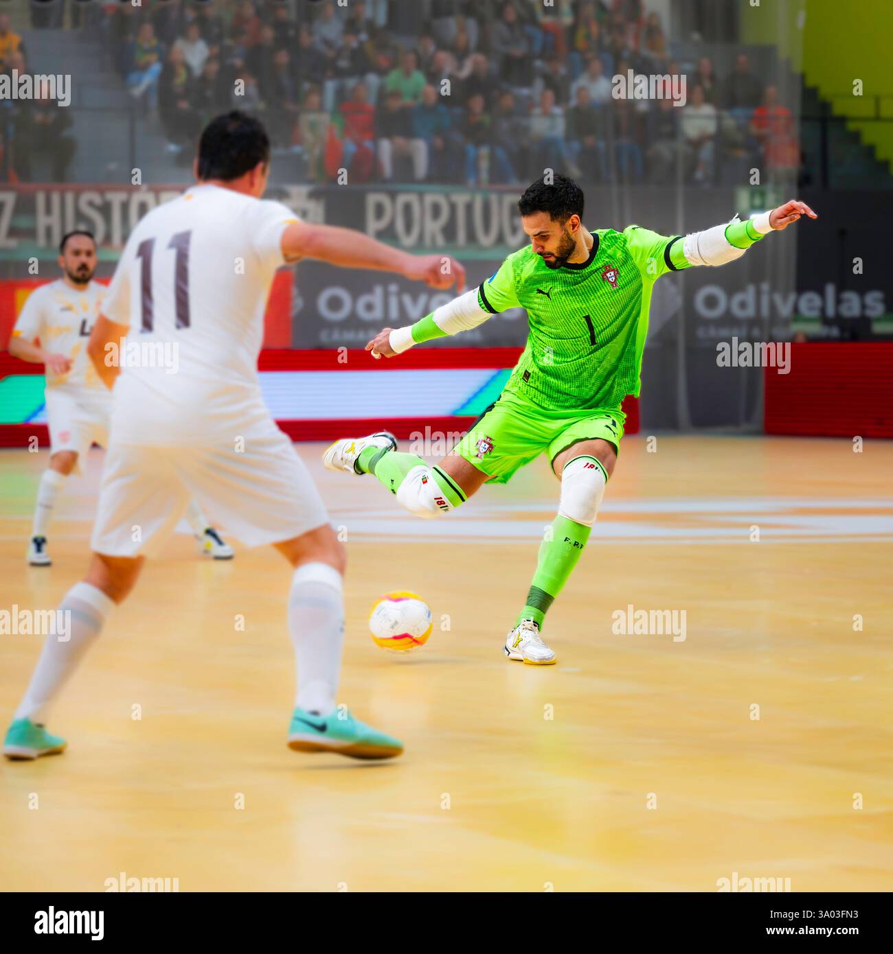 Februar, lissabon, Portugal - UEFA Futsal EURO 2026 Portugal gegen Macedónia do Norte Stockfoto