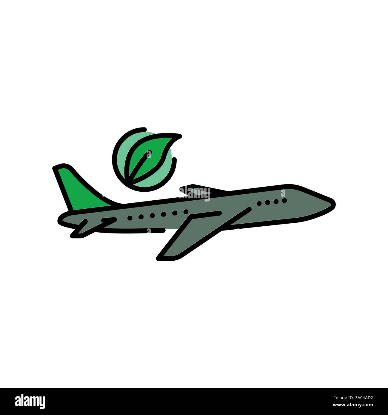 Symbol für die Farblinie für das Flugzeug mit Biokraftstoff. Vektorisoliertes Element. Bearbeitbare Kontur. Stock Vektor